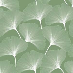 DEKORNIK Classic Big Gingko Pattern Green - Tapeta