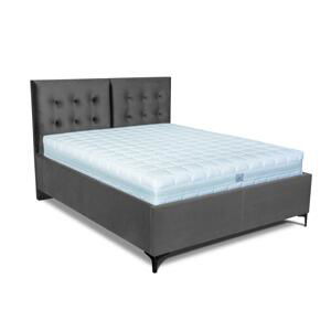 MOOD posteľ Riviera s kovovým nožným výklopom 2241/čierna PLOCHA SPANIA: 120 x 200 cm
