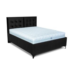 MOOD posteľ Riviera s kovovým nožným výklopom 2219/čierna PLOCHA SPANIA: 140 x 200 cm