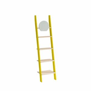 RAGABA Ashme rebrík úzky s policami a zrkadlom FARBA: žltá