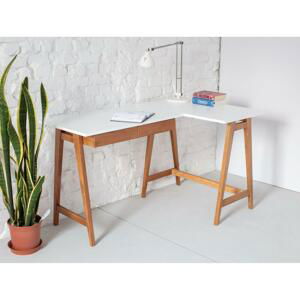 RAGABA Luka rohový písací stôl pravý FARBA: biela