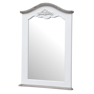 Biele nástenné zrkadlo z topoľového dreva s prírodnými detailmi Livin Hill Rimini, 60 × 85 cm