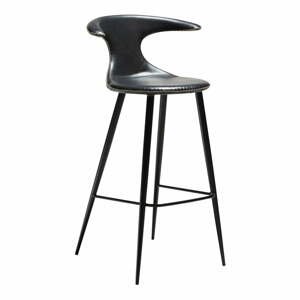 Čierna barová stolička s koženkovým sedadlom DAN-FORM Denmark Flair
