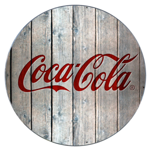 Sklenená podložka pod hrniec Wenko Coca-Cola Wood, ø 20 cm