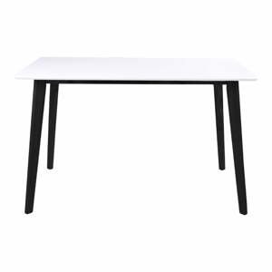 Jedálenský stôl s bielou doskou a čiernymi nohami z kaučukového dreva loomi.design Vojens, 120 × 70 cm
