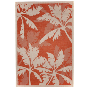 Oranžovo-béžový vonkajší koberec Floorita Palms Orange, 160 x 230 cm