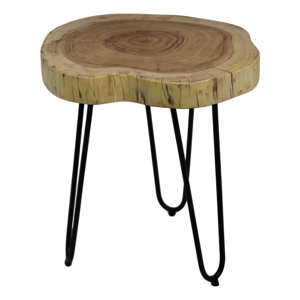 Odkladací stolík z akáciového dreva HSM Collection Live Edge, 43 × 45 cm