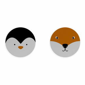 Súprava 2 prestieraní Little Nice Things Fox & Penguin, ⌀ 32 cm