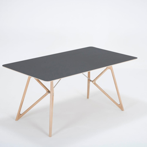 Jedálenský stôl z masívneho dubového dreva s čiernou doskou Gazzda Tink, 160 × 90 cm