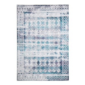 Svetlomodrý koberec Floorita Kilim Ivory Aqua, 80 × 150 cm