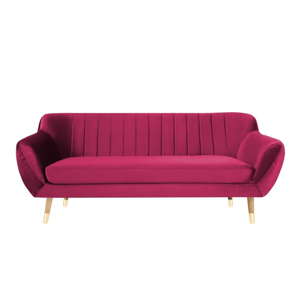 Ružová zamatová pohovka Mazzini Sofas Benito, 188 cm