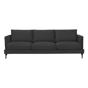 Tmavosivá trojmiestna pohovka s podnožou v čiernej farbe Windsor & Co Sofas Jupiter