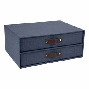 Tmavomodrý 2-poschodový organizér Bigso Box of Sweden Birger, 33 × 25,5 cm