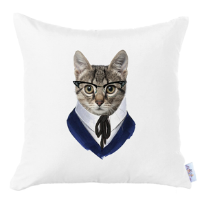 Obliečka na vankúš Apolena Business Cat, 43 × 43 cm