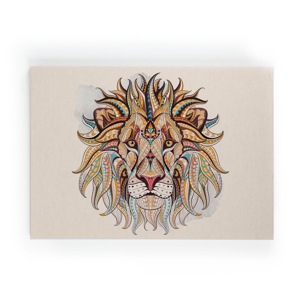 Drevená nástenná dekoratívna ceduľa Surdic Lino Lion, 50 × 70 cm
