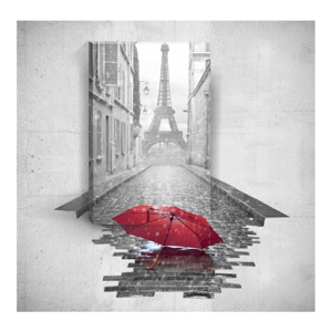 Nástenný 3D obraz Mosticx Red Umbrella In Paris, 40 × 60 cm