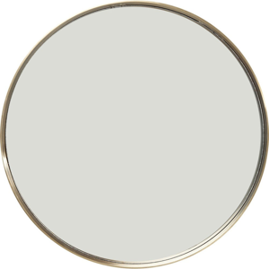 Okrúhle nástenné zrkadlo s rámom vo farbe mosadze Kare Design Curve, Ø 60 cm