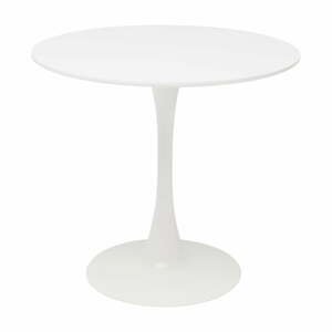 Biely jedálenský stôl s drevenou doskou Kare Design Schickeria, ⌀ 80 cm