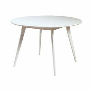 Biely jedálenský stôl z brezového dreva Rowico YuRAi , ∅ 115 cm