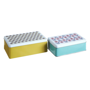 Sada 2 cínových úložných boxov Premier Housewares Joni, 13 × 20 cm