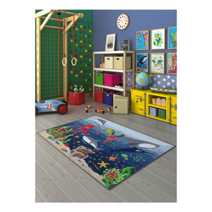 Detský koberec s motívom podmorského sveta, 200 × 290 cm