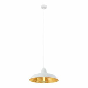 Biele stropné svietidlo s vnútrajškom v zlatej farbe Bulb Attack Cinco, ∅ 35 cm