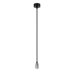 Čierne stropné svietidlo bez tienidla s objímkou v striebornej farbe Bulb Attack Uno