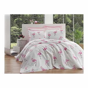 Bavlnená prikrývka cez posteľ na dvojlôžko Single Pique Tara, 200 × 235 cm