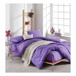 Set fialovej obliečky s plachtou na dvojlôžko Violette, 200 × 220 cm