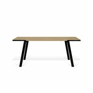Jedálenský stôl s doskou z duba a čiernymi nohami TemaHome Drift, 180 x 90 cm