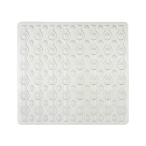 Biela protišmyková kúpeľňová podložka Wenko Rocha, 54 × 52 cm