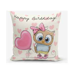 Obliečka na vaknúš s prímesou bavlny Minimalist Cushion Covers Happy Birthday, 45 × 45 cm