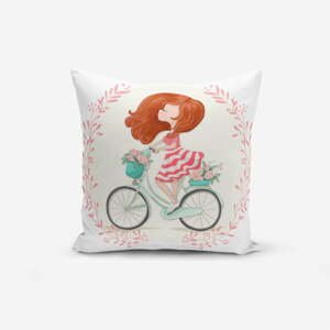 Obliečka na vankúš s prímesou bavlny Minimalist Cushion Covers Bike Girl, 45 × 45 cm