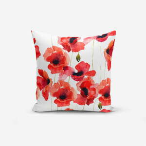 Obliečka na vankúš s prímesou bavlny Minimalist Cushion Covers Máky, 45 × 45 cm