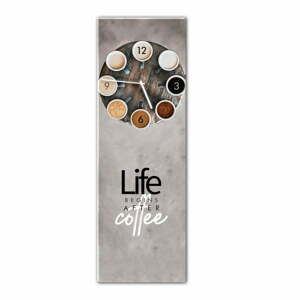 Nástenné hodiny Styler Glassclock Coffee Love, 20 × 60 cm