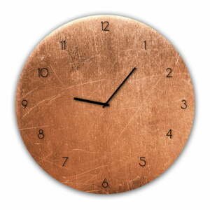 Nástenné hodiny Styler Glassclock Copper, ⌀ 30 cm