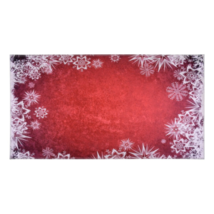 Červeno-biely koberec Vitaus Snowflakes, 50 × 80 cm