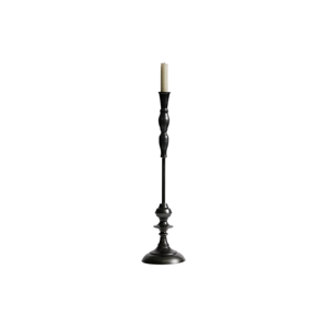 Čierny stojan z kovu na sviečku De Eekhoorn Ripple, výška 51 cm
