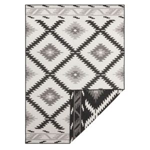 Čierno-krémový vonkajší koberec NORTHRUGS Malibu, 170 x 120 cm