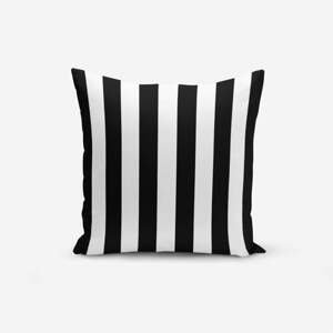 Čierno-biela obliečka na vankúš s prímesou bavlny Minimalist Cushion Covers Black White Striped, 45 × 45 cm