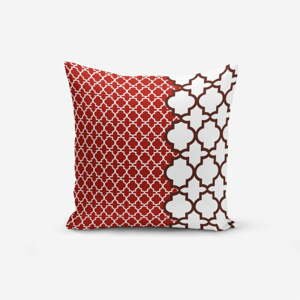 Obliečka na vankúš s prímesou bavlny Minimalist Cushion Covers Modern Geometric Rojo, 45 × 45 cm