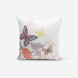 Obliečka na vankúš s prímesou bavlny Minimalist Cushion Covers Special Design Colorful Butterfly, 45 × 45 cm