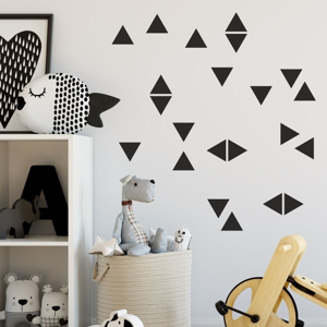 Sada čiernych samolepiek na stenu North Carolina Scandinavian Home Decors Triangle