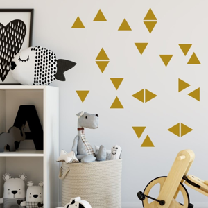 Sada žltých samolepiek na stenu North Carolina Scandinavian Home Decors Triangle