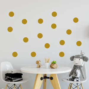 Sada žltých samolepiek na stenu North Carolina Scandinavian Home Decors Dot