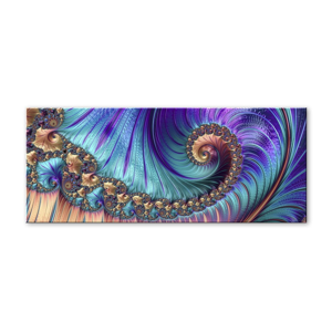 Obraz Styler Glas Fractal Violet, 50 × 125 cm