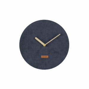 Tmavomodré nástenné hodiny s menčestrom Karlsson Corduroy, Ø 25 cm