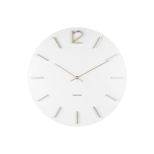 Biele nástenné hodiny Karlsson Meek, ⌀ 50 cm