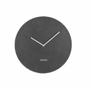 Čierne nástenné bridlicové hodiny Karlsson Slate, Ø 40 cm