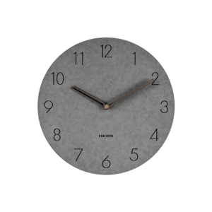 Sivé nástenné drevené hodiny Karlsson Dura, Ø 29 cm
